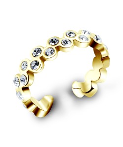 Gold Plated Shining Rhinestone Ear Cuff EC-770-GP